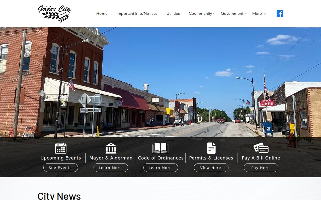 Golden City criminal records municipal contact page in Barton County